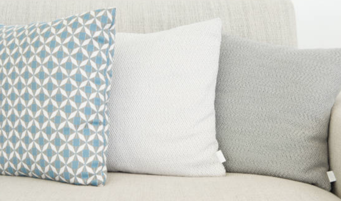 Pillow Set - Blue Diamond + Cream